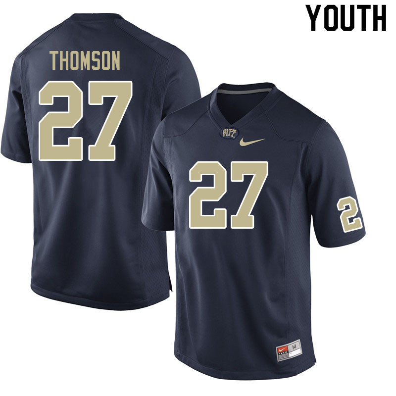 Youth #27 Gavin Thomson Pitt Panthers College Football Jerseys Sale-Navy